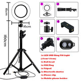 LED Ring Light Photo Studio Camera Light Photography Dimmable Video light for Youtube Makeup Selfie with Tripod Phone Holder