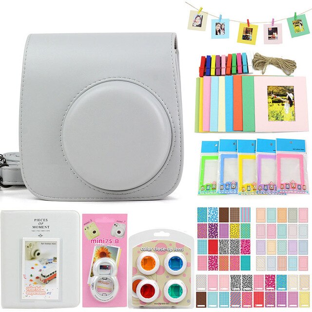 5 Color Camera Accssories Set for Fujifilm Instax Mini 9 8 7 Instant Film Camera, Including Carry Bag/Photo Album/Stickers/Lens