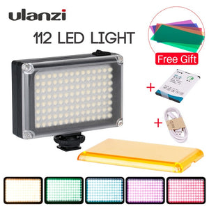 Ulanzi New 112 LED Dimmable Video Light Lamp Rechargeable Panel Light BP-4L Battery for DSLR Camera Videolight Wedding Recording