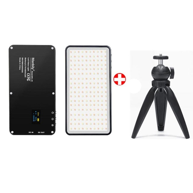 Manbily MFL-06 Mini Portable Photography Lighting Ultral Thin 4500mAh LED Video Light 180 LEDs Fill Light High CRI>96 for Camera