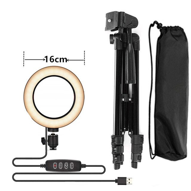 Selfie Ring Lamp Led Ring Light Selfie For Ring Phone Photography Lighting Camera Tripod Kit Photo Equipment Para Air Black