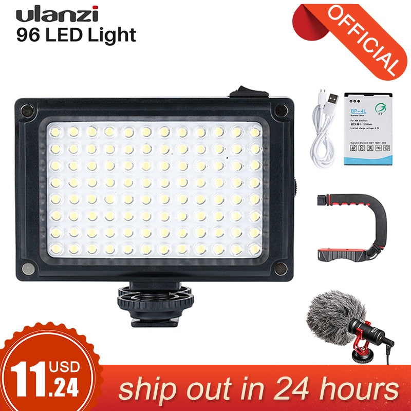 Ulanzi 96 DSLR LED Video Light On Camera Photo Studio Lighting Hot Shoe LED Vlog Fill Light Lamp for Smartphone DSLR SLR Camera