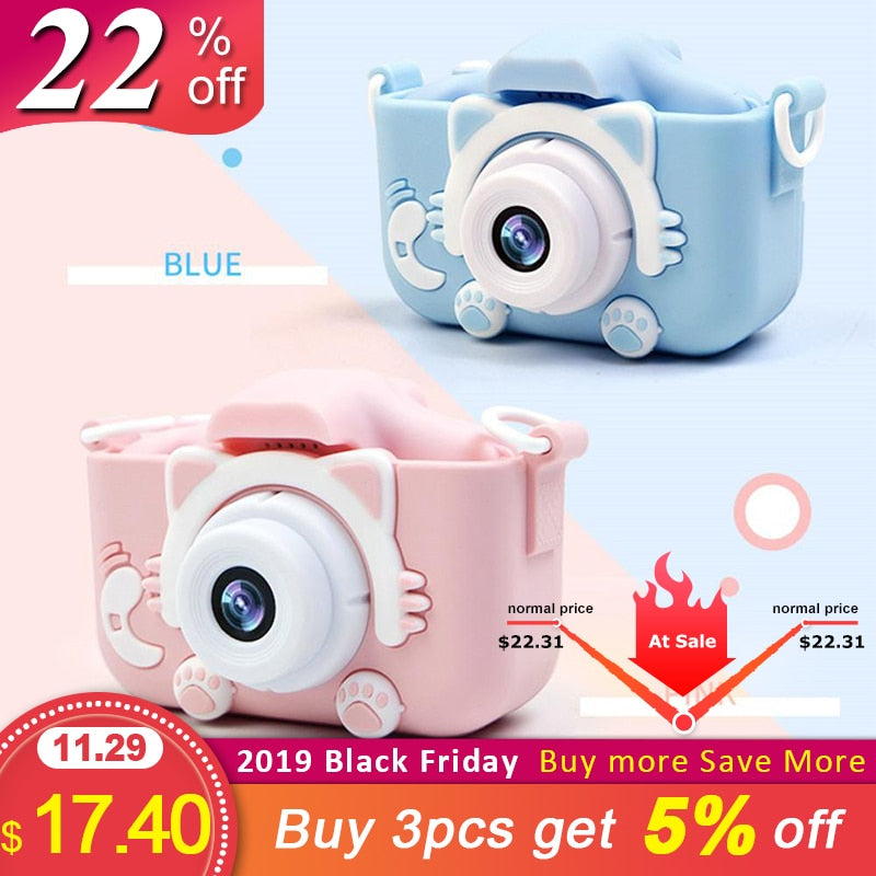 X5S 2.0'' 20MP Mini Kids Camera IPS Screen HD 1080P Children Digital Photo Camera Toy with 600mAh Lithium Battery Christmas Gift