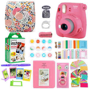 Fujifilm Instax Mini 9 Instant Photo Printing Camera With 20 Sheets Mini Film Paper Camera Shoulder Strap Bag Accessories Bundle