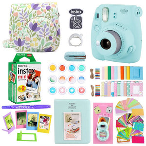 Fujifilm Instax Mini 9 Instant Photo Printing Camera With 20 Sheets Mini Film Paper Camera Shoulder Strap Bag Accessories Bundle