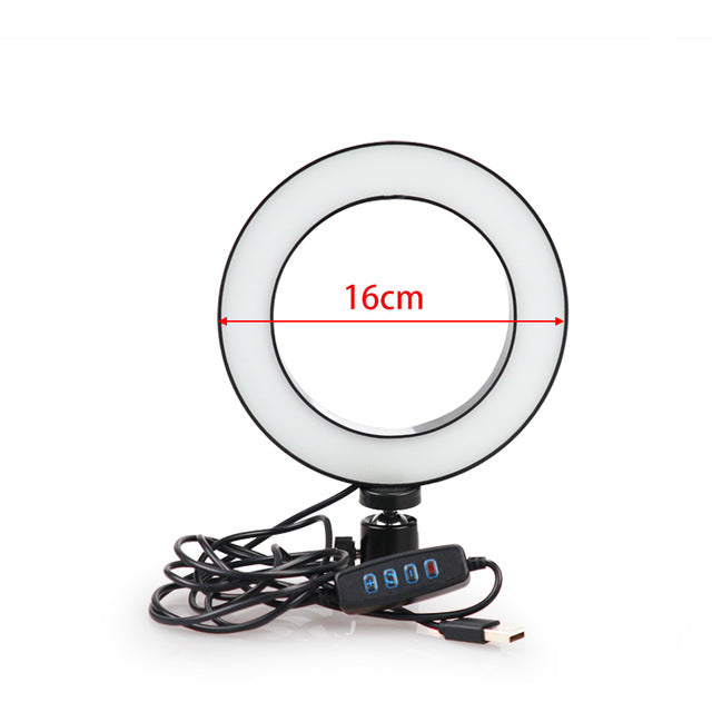 LED Ring Light Camera Photography Annular Lamp Studio Ringlight for Youtube Makeup Phone Selfie with Tripod Phone Holder Clip