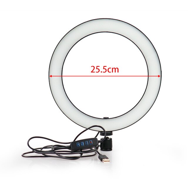 LED Ring Light Camera Photography Annular Lamp Studio Ringlight for Youtube Makeup Phone Selfie with Tripod Phone Holder Clip