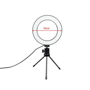 LED Ring Light Camera Photography Annular Lamp Studio Ringlight for Youtube Makeup Phone Selfie with Tripod Phone Holder Clip