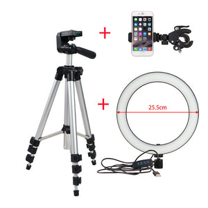 LED Ring Light Camera Photography Annular Lamp Studio Ringlight for Youtube Makeup Phone Selfie with Tripod Phone Holder Clip