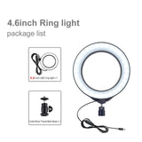 LED Ring Light Video Photography Selfie Lamp Dimmable with Camera Phone Desktop Tripod for Shooting Makeup Video Live Studio