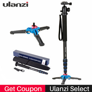 Ulanzi Professional Aluminium Camera Tripod 65inch 5 Sections Manbily Video Monopod for Canon Nikon DSLR Gopro 6 Action Camera