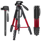 Neewer Portable 70 inches/177 cm Aluminum Alloy Camera Tripod Monopod with 3-Way Swivel Pan Head Carrying Bag for Sony/Canon